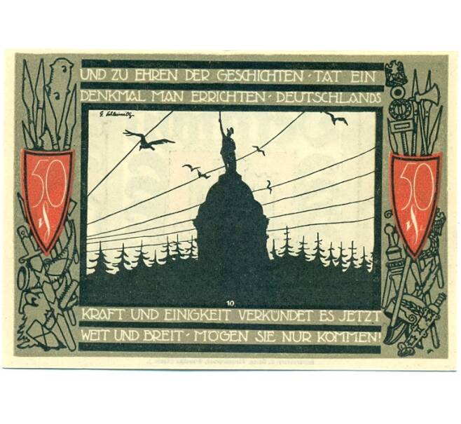 Банкнота 50 пфеннигов 1921 года Германия — Детмольд (Нотгельд) (Артикул: K10-12556) — Фото №2