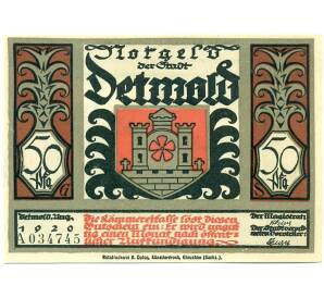 50 пфеннигов 1921 года Германия — Детмольд (Нотгельд)
