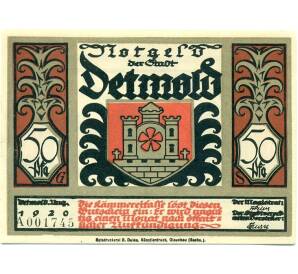 50 пфеннигов 1921 года Германия — Детмольд (Нотгельд)