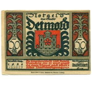 50 пфеннигов 1921 года Германия — Детмольд (Нотгельд)