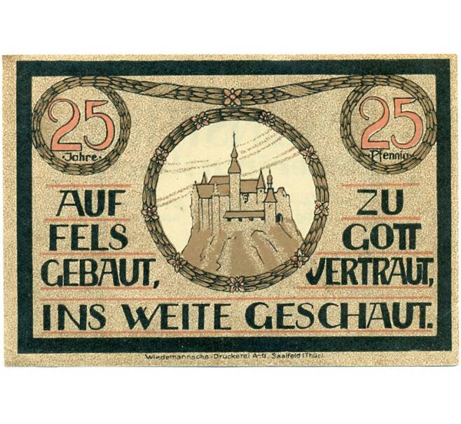 Банкнота 25 пфеннигов 1921 года Германия — Лауэнштайн (Нотгельд) (Артикул: K10-12577) — Фото №1