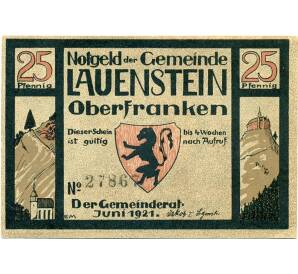 25 пфеннигов 1921 года Германия — Лауэнштайн (Нотгельд) — Фото №2
