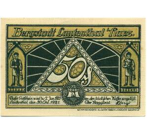 50 пфеннигов 1921 года Германия — Лаутенталь (Нотгельд) — Фото №1