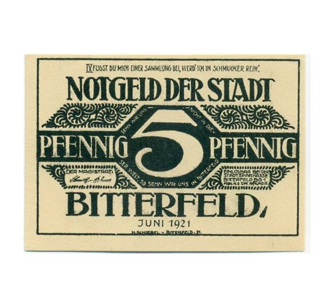 Банкнота 5 пфеннигов 1921 года Германия — Биттерфельд (Нотгельд) (Артикул: K10-12590) — Фото №1