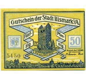 50 пфеннигов 1921 года Германия — Бисмарк (Нотгельд) — Фото №1