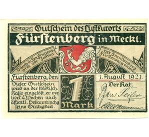 1 марка 1921 года Германия — Фюрстенберг (Нотгельд) — Фото №1