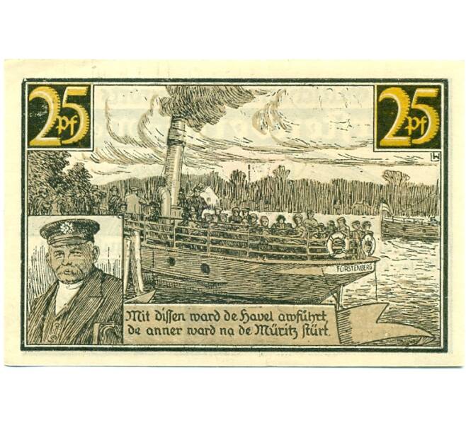 Банкнота 25 пфеннигов 1921 года Германия — Фюрстенберг (Нотгельд) (Артикул: K10-12607) — Фото №2