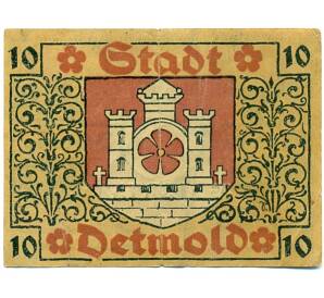 10 пфеннигов 1920 года Германия — Детмольд (Нотгельд) — Фото №2