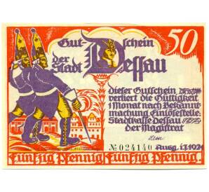 50 пфеннигов 1921 года Германия — Дессау (Нотгельд) — Фото №1