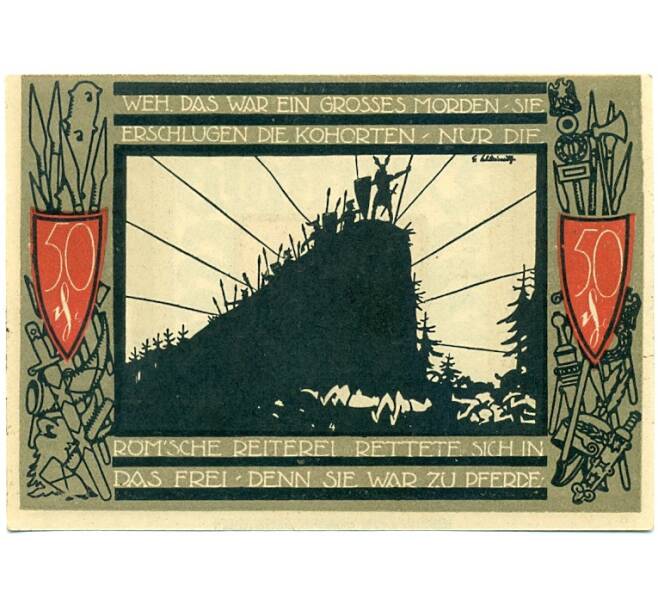 Банкнота 50 пфеннигов 1921 года Германия — Детмольд (Нотгельд) (Артикул: K10-12624) — Фото №2