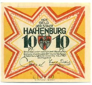 10 пфеннигов 1921 года Германия — Хахенбург (Нотгельд) — Фото №1