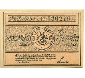 20 пфеннигов 1921 года Германия — Хайде (Нотгельд) — Фото №2