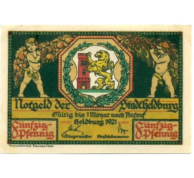 Банкнота 50 пфеннигов 1921 года Германия — Хельдбург (Нотгельд) (Артикул: K10-12640) — Фото №1