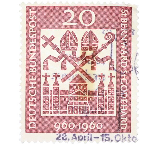 Почтовая марка 20 пфеннигов 1960 года Западная Германия (ФРГ) «1000-летие епископов Бернварду и Годехарду» (Артикул: T11-36421) — Фото №1