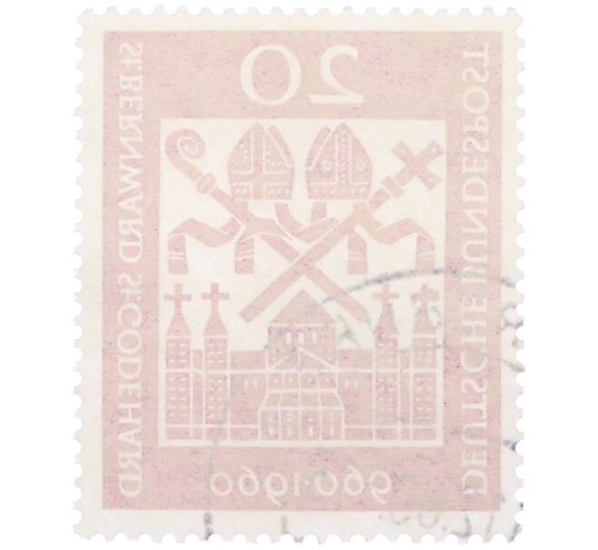Почтовая марка 20 пфеннигов 1960 года Западная Германия (ФРГ) «1000-летие епископов Бернварду и Годехарду» (Артикул: T11-36427) — Фото №2