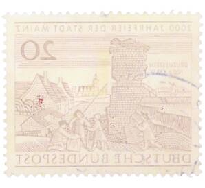 Почтовая марка 20 пфеннигов 1962 года Западная Германия (ФРГ) «2000-летие города Майнца» — Фото №2