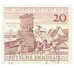 Почтовая марка 20 пфеннигов 1962 года Западная Германия (ФРГ) «2000-летие города Майнца» — Фото №1