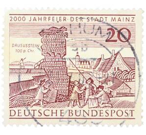 Почтовая марка 20 пфеннигов 1962 года Западная Германия (ФРГ) «2000-летие города Майнца» — Фото №1