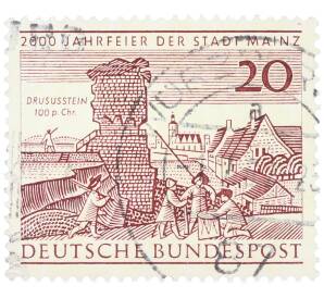 Почтовая марка 20 пфеннигов 1962 года Западная Германия (ФРГ) «2000-летие города Майнца» — Фото №1
