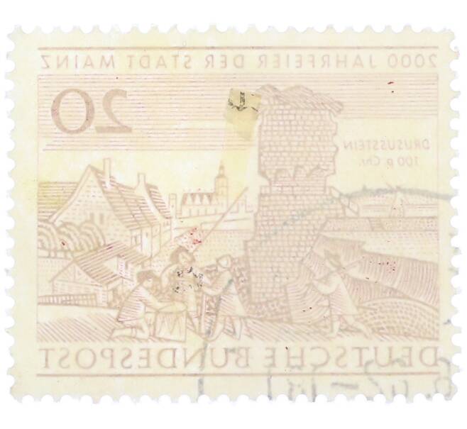 Почтовая марка 20 пфеннигов 1962 года Западная Германия (ФРГ) «2000-летие города Майнца» (Артикул: T11-36438) — Фото №2