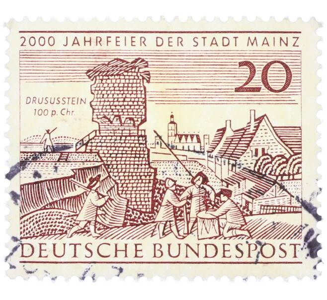 Почтовая марка 20 пфеннигов 1962 года Западная Германия (ФРГ) «2000-летие города Майнца» (Артикул: T11-36440) — Фото №1