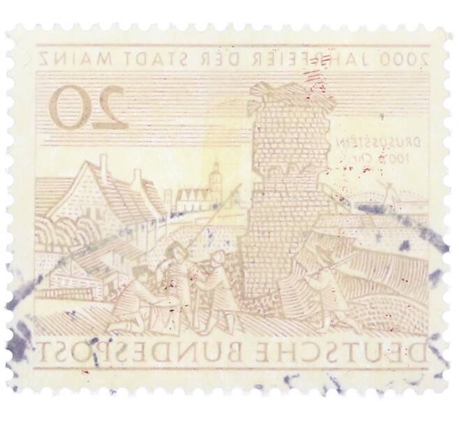 Почтовая марка 20 пфеннигов 1962 года Западная Германия (ФРГ) «2000-летие города Майнца» (Артикул: T11-36440) — Фото №2