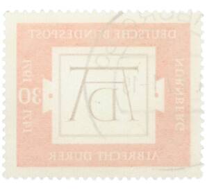 Почтовая марка 30 пфеннигов 1971 года Западная Германия (ФРГ) «500-летие со дня рождения Альбрехта Дюрера» — Фото №2