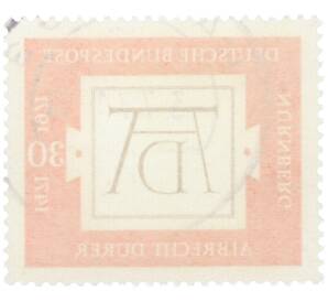 Почтовая марка 30 пфеннигов 1971 года Западная Германия (ФРГ) «500-летие со дня рождения Альбрехта Дюрера» — Фото №2