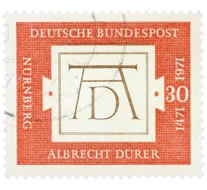 Почтовая марка 30 пфеннигов 1971 года Западная Германия (ФРГ) «500-летие со дня рождения Альбрехта Дюрера» — Фото №1