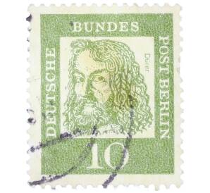 Почтовая марка 10 пфеннигов 1961 года Западная Германия (ФРГ) «Выдающиеся немцы — Альбрехт Дюрер» — Фото №1