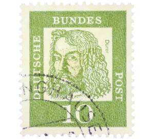 Почтовая марка 10 пфеннигов 1961 года Западная Германия (ФРГ) «Выдающиеся немцы — Альбрехт Дюрер» — Фото №1