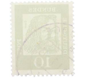 Почтовая марка 10 пфеннигов 1961 года Западная Германия (ФРГ) «Выдающиеся немцы — Альбрехт Дюрер» — Фото №2