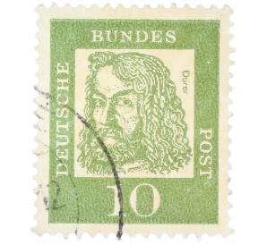 Почтовая марка 10 пфеннигов 1961 года Западная Германия (ФРГ) «Выдающиеся немцы — Альбрехт Дюрер» — Фото №1