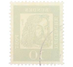 Почтовая марка 10 пфеннигов 1961 года Западная Германия (ФРГ) «Выдающиеся немцы — Альбрехт Дюрер» — Фото №2