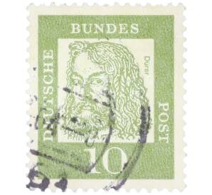 Почтовая марка 10 пфеннигов 1961 года Западная Германия (ФРГ) «Выдающиеся немцы — Альбрехт Дюрер» — Фото №1