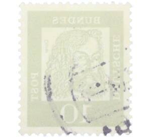 Почтовая марка 10 пфеннигов 1961 года Западная Германия (ФРГ) «Выдающиеся немцы — Альбрехт Дюрер» — Фото №2