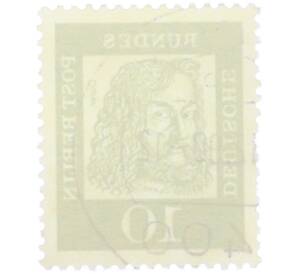 Почтовая марка 10 пфеннигов 1961 года Западная Германия (ФРГ) «Выдающиеся немцы — Альбрехт Дюрер» — Фото №2