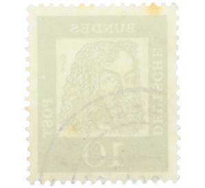 Почтовая марка 10 пфеннигов 1961 года Западная Германия (ФРГ) «Выдающиеся немцы — Альбрехт Дюрер» — Фото №2