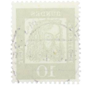 Почтовая марка 10 пфеннигов 1961 года Западная Германия (ФРГ) «Выдающиеся немцы — Альбрехт Дюрер»