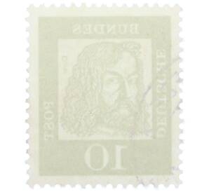Почтовая марка 10 пфеннигов 1961 года Западная Германия (ФРГ) «Выдающиеся немцы — Альбрехт Дюрер»