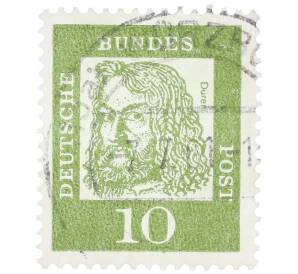 Почтовая марка 10 пфеннигов 1961 года Западная Германия (ФРГ) «Выдающиеся немцы — Альбрехт Дюрер»