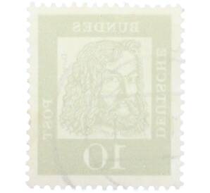 Почтовая марка 10 пфеннигов 1961 года Западная Германия (ФРГ) «Выдающиеся немцы — Альбрехт Дюрер»