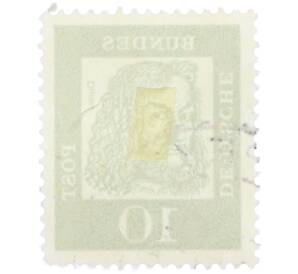 Почтовая марка 10 пфеннигов 1961 года Западная Германия (ФРГ) «Выдающиеся немцы — Альбрехт Дюрер»