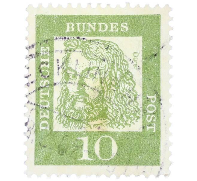 Почтовая марка 10 пфеннигов 1961 года Западная Германия (ФРГ) «Выдающиеся немцы — Альбрехт Дюрер» (Артикул: T11-36497) — Фото №1