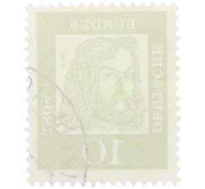 Почтовая марка 10 пфеннигов 1961 года Западная Германия (ФРГ) «Выдающиеся немцы — Альбрехт Дюрер» — Фото №2