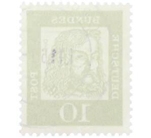 Почтовая марка 10 пфеннигов 1961 года Западная Германия (ФРГ) «Выдающиеся немцы — Альбрехт Дюрер» — Фото №2