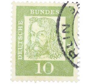 Почтовая марка 10 пфеннигов 1961 года Западная Германия (ФРГ) «Выдающиеся немцы — Альбрехт Дюрер» — Фото №1