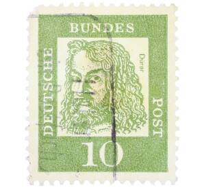 Почтовая марка 10 пфеннигов 1961 года Западная Германия (ФРГ) «Выдающиеся немцы — Альбрехт Дюрер» — Фото №1