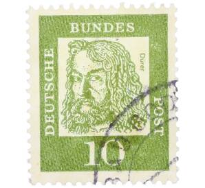 Почтовая марка 10 пфеннигов 1961 года Западная Германия (ФРГ) «Выдающиеся немцы — Альбрехт Дюрер» — Фото №1
