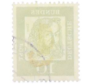 Почтовая марка 10 пфеннигов 1961 года Западная Германия (ФРГ) «Выдающиеся немцы — Альбрехт Дюрер» — Фото №2